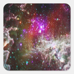 Pegatina Cuadrada Espacio - Pacman Nebula