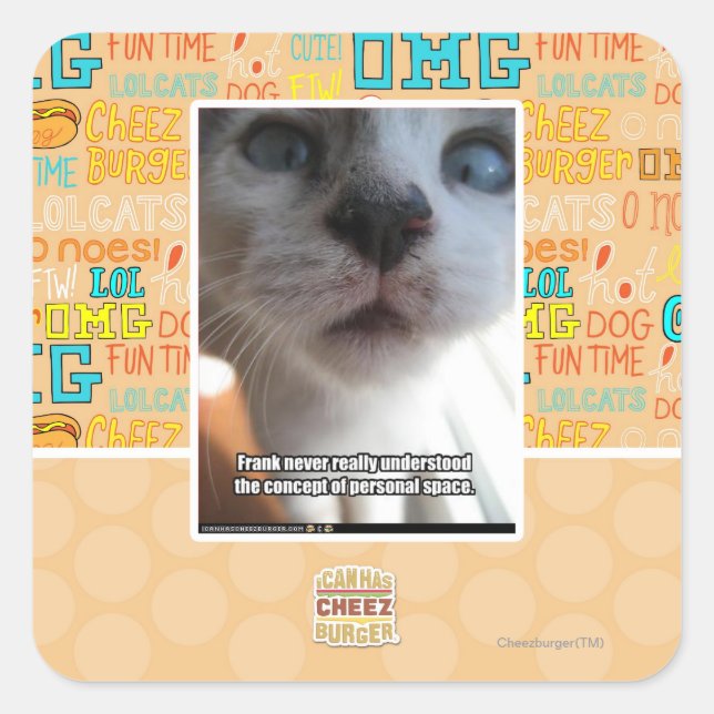 Pegatina Cuadrada Espacio personal (Anverso)