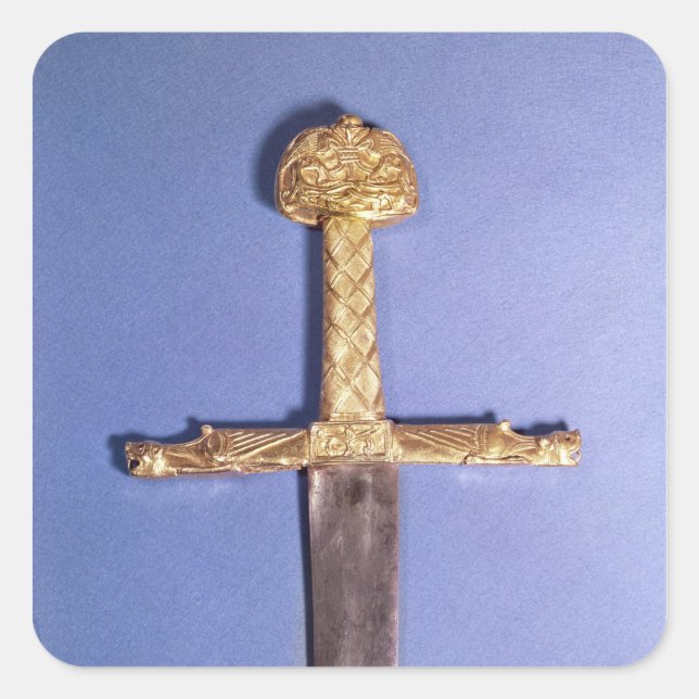 Pegatina Cuadrada Espada de coronación de los reyes de Francia (Anverso)