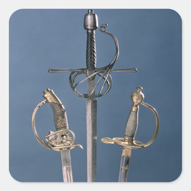 Pegatina Cuadrada Espada del oficial de infantería (Anverso)