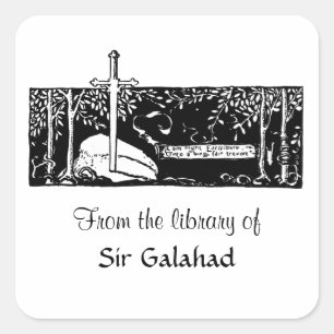 Pegatina Cuadrada Espada En La Piedra