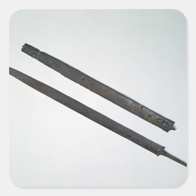 Pegatina Cuadrada Espada y vaina, de La Tene, Suiza (Anverso)