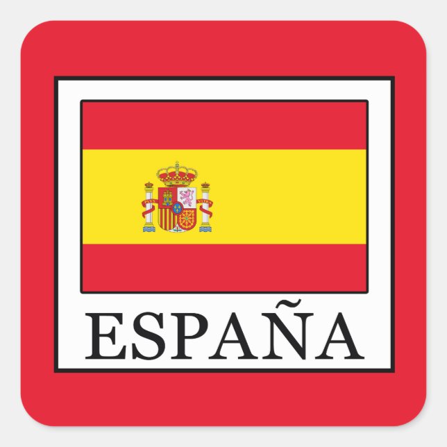 Pegatina Cuadrada España (Anverso)