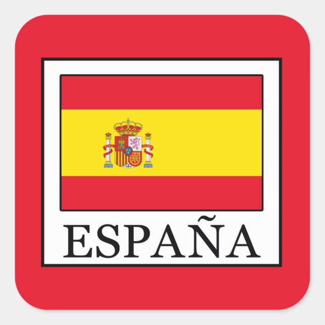 Pegatina Cuadrada España (Anverso)