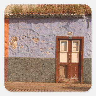 Pegatina Cuadrada España, Islas Canarias, Tenerife, villa