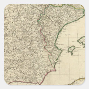 Pegatina Cuadrada España y Portugal