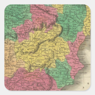 Pegatina Cuadrada España y Portugal