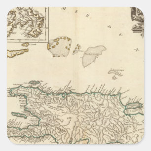 Pegatina Cuadrada España y Portugal 12