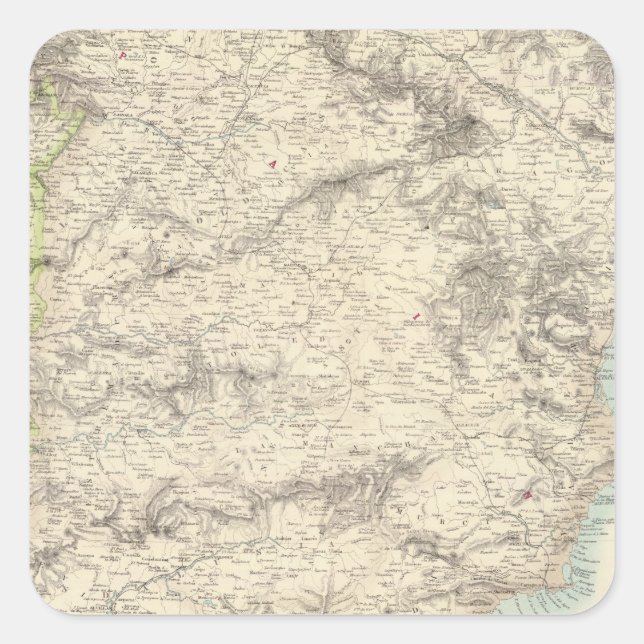 Pegatina Cuadrada España y Portugal 18 (Anverso)