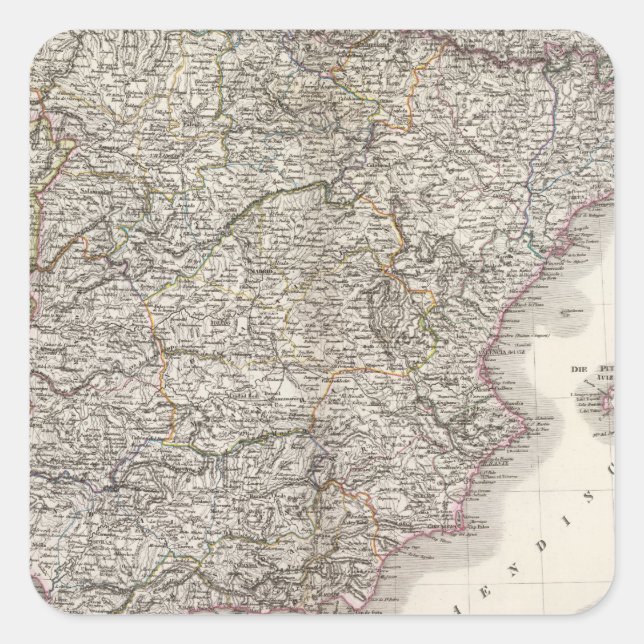 Pegatina Cuadrada Español, Portugal (Anverso)