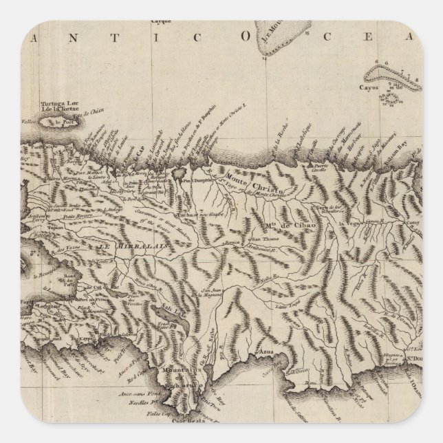 Pegatina Cuadrada Española, Santo Domingo (Anverso)