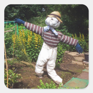 Pegatina Cuadrada Espantapájaros divertidos