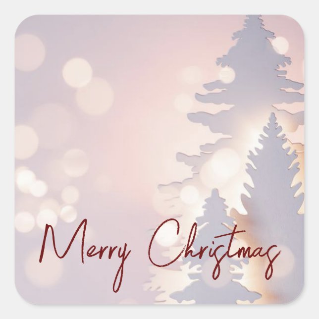 Pegatina Cuadrada Espantoso árbol de Navidad (Anverso)