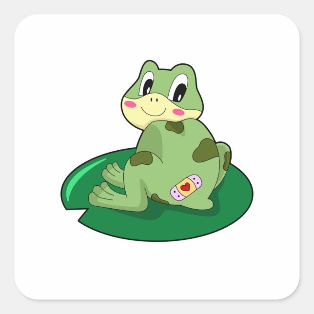 Pegatina Cuadrada Esparador cardíaco de hoja de rana (Anverso)