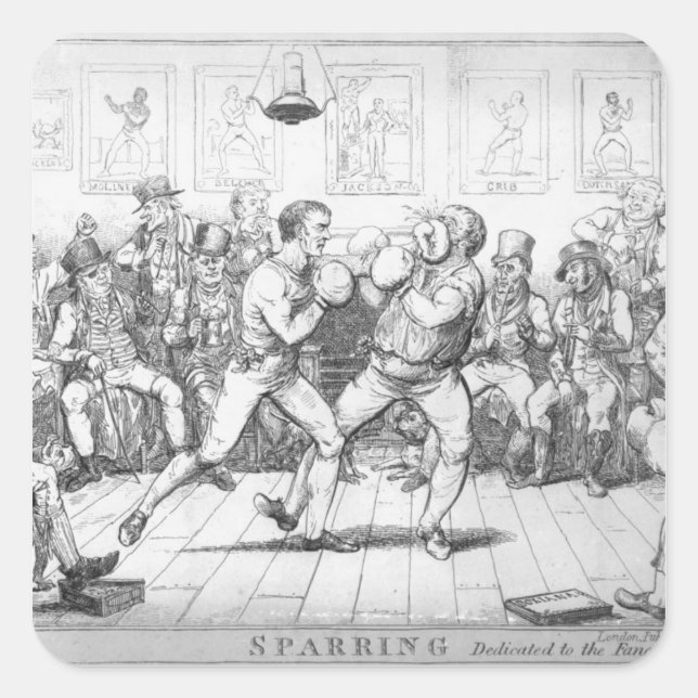 Pegatina Cuadrada Esparrando, 1817 (Anverso)