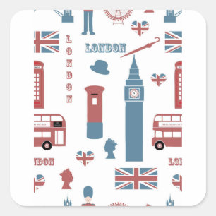 Pegatina Cuadrada Especial de Londres
