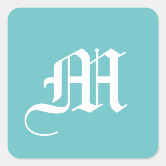 Pegatina Cuadrada Espectáculo azul acuático sólido de color