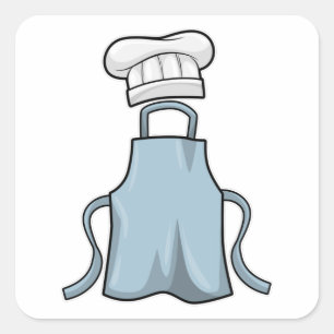 Pegatina Cuadrada Espectro de cocina y gorra de cocina