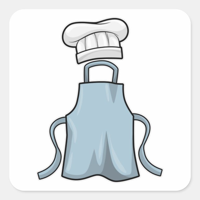 Pegatina Cuadrada Espectro de cocina y gorra de cocina (Anverso)