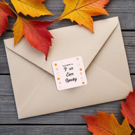 Pegatina Cuadrada Espeluznante 4º cumpleaños