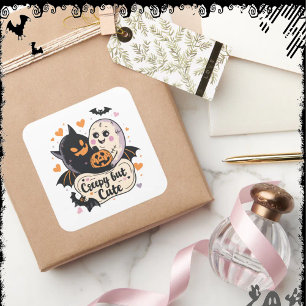 Pegatina Cuadrada Espeluznante pero Lindo ExDesigner Halloween