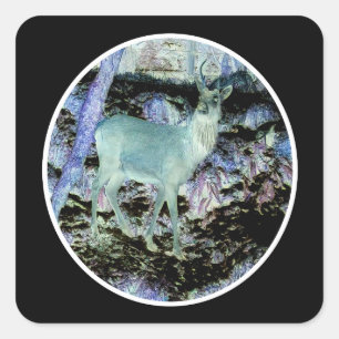 Pegatina Cuadrada Espeluznante Red Deer Stag