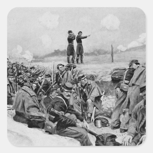 Pegatina Cuadrada Esperaban la orden de cobro (Anverso)