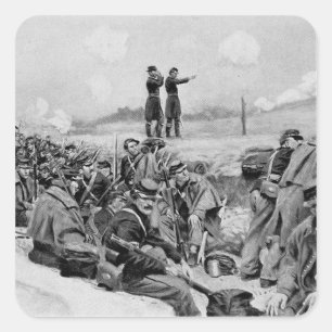 Pegatina Cuadrada Esperaban la orden de cobro