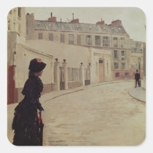 Pegatina Cuadrada Esperando, Rue de Chateaubriand, París