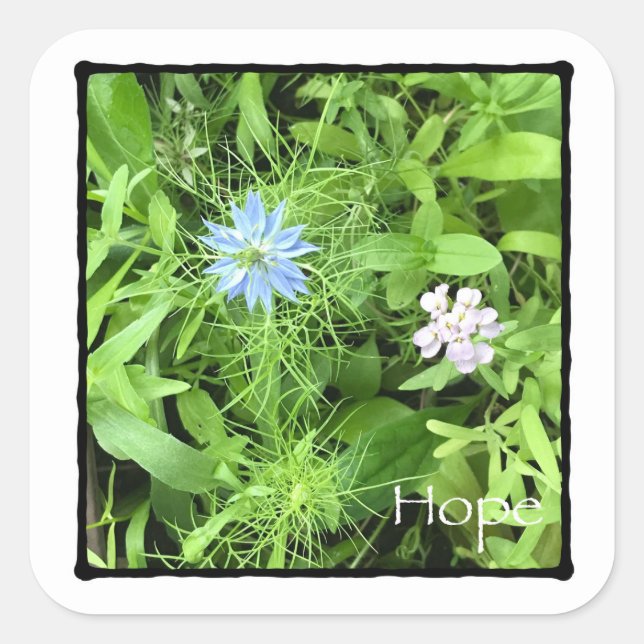 Pegatina Cuadrada Esperanza grande (Anverso)