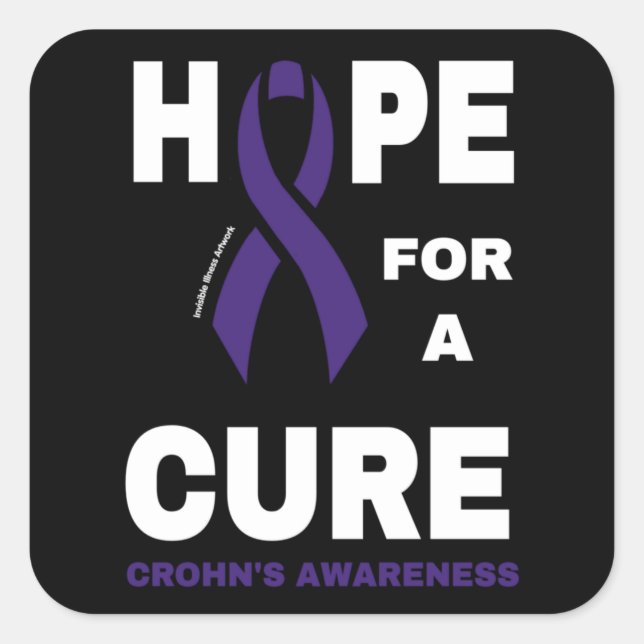 Pegatina Cuadrada Esperanza por una cura... (Anverso)