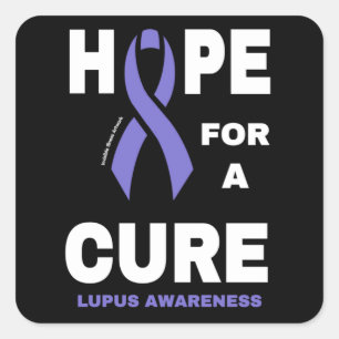Pegatina Cuadrada Esperanza por una cura... Lupus