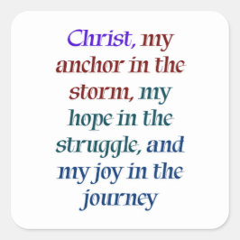 Pegatina Cuadrada Esperanza y alegría en Cristo
