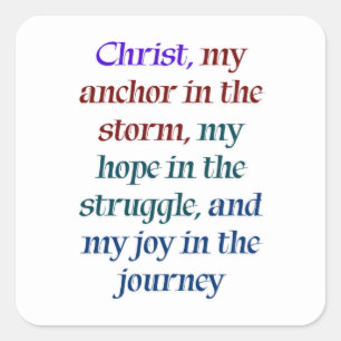 Pegatina Cuadrada Esperanza y alegría en Cristo