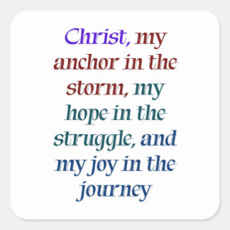 Pegatina Cuadrada Esperanza y alegría en Cristo