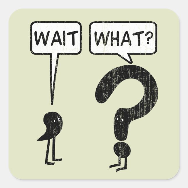 Pegatina Cuadrada Esperar qué ortografía gramatical (Anverso)