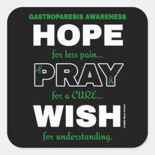 Pegatina Cuadrada Espero Rezar Deseo... Gastroparesis