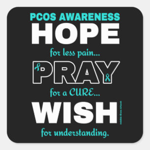 Pegatina Cuadrada Espero Rezar el Deseo...PCOS