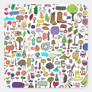 Pegatina Cuadrada Espio con mi pequeño ojo