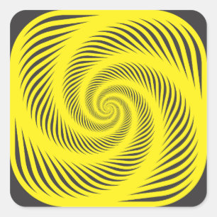 PEGATINA CUADRADA ESPIRAL AMARILLO