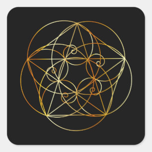 Pegatina Cuadrada Espiral fibonacci - La geometría sagrada