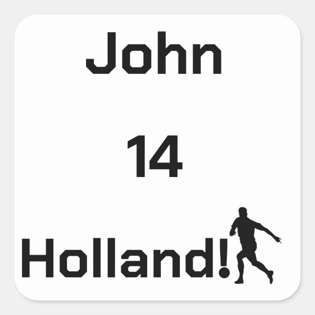 Pegatina Cuadrada Espíritu Atlético de Fútbol Personalizado de Holan (Anverso)