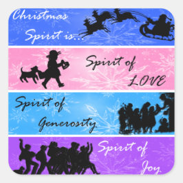 Pegatina Cuadrada Espíritu de navidades