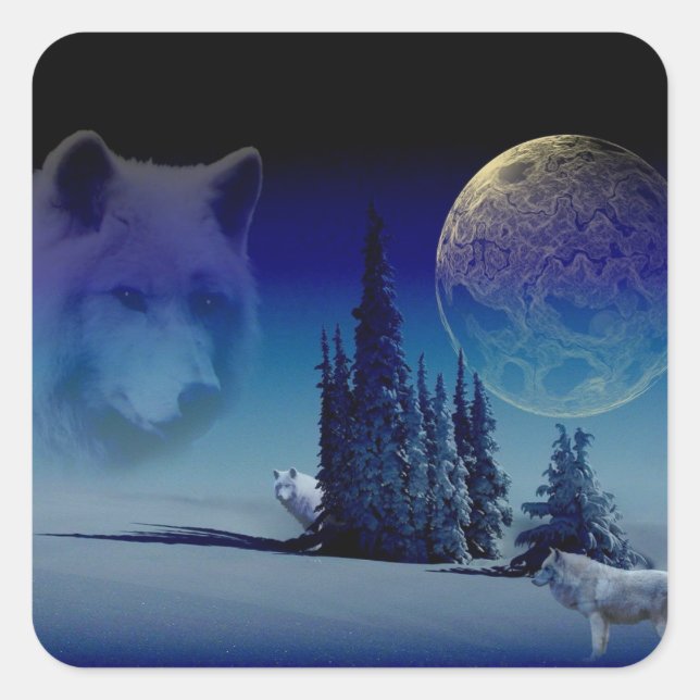 Pegatina Cuadrada Espíritu Del Bosque (Anverso)