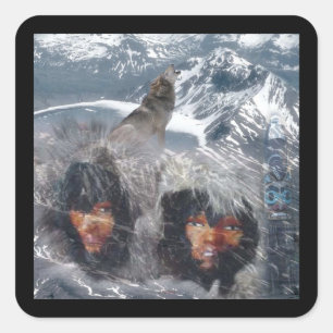 Pegatina Cuadrada Espíritu nativo en Alaska