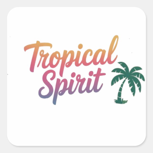 Pegatina Cuadrada Espíritu tropical (Anverso)