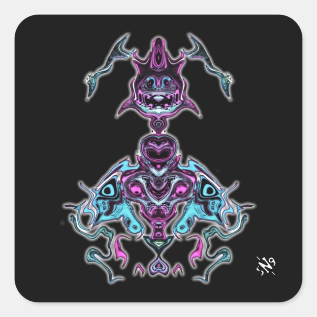 Pegatina Cuadrada Espíritu v2 (Anverso)