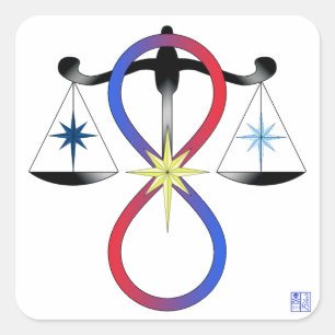 Pegatina Cuadrada Espiritualidad religiosa del Pagan del símbolo de