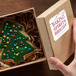 Pegatina Cuadrada Espíritus de hormigón de vacaciones Luces de cuerd