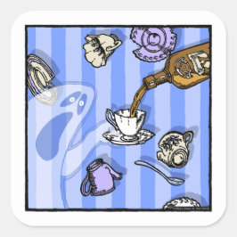 Pegatina Cuadrada Espíritus - Gótico pop pesadilla Personalizado sur